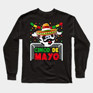 Cinco de Mayo Soccer Mexican Party for Kids Long Sleeve T-Shirt